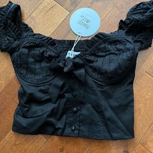 Princess Polly black crop top